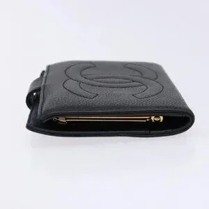 CHANEL | Bags | Chanel Bifold Wallet Grained Calf Skin Black  display picture 1